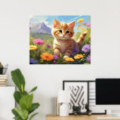 *~* 山の花キティ 5:4  子猫 ネコ AP68 ポスター (ホームオフィス)