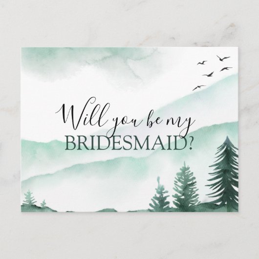 山の花嫁になる? ラスティック マウンテン ウォーターカラー 案内ポストカード (正面)