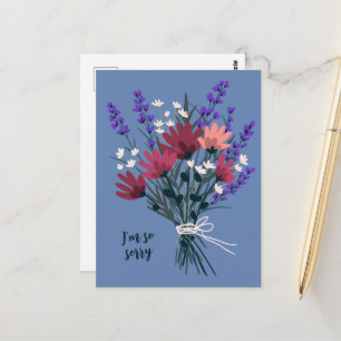 山の花束のお悔やみ ご冥福をお祈りします ポストカード