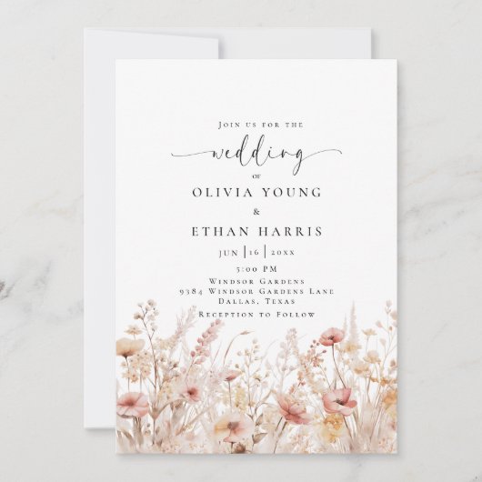 山の花結婚の 招待状 (正面)