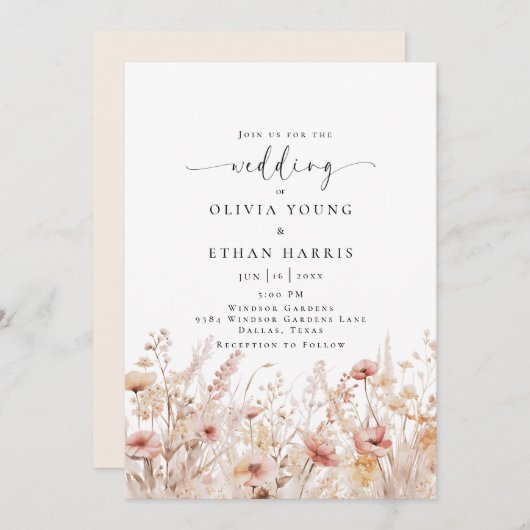 山の花結婚の 招待状 (正面/裏面)