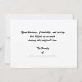 山の花、悔やみや弔慰ありがとう サンキューカード (裏面)