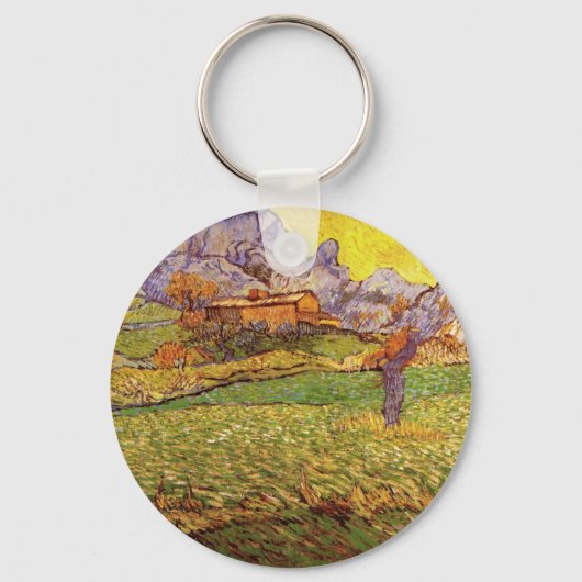 山の草原(ヴィンセント・ヴァン・ゴッホ) キーホルダー (正面)