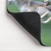 山の草地に棲むオオカミが2匹いる マウスパッド (コーナー)