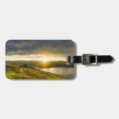 山の荷物タグの上の日没 ラゲッジタグ (正面横)