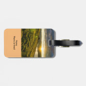 山の荷物タグの上の日没 ラゲッジタグ (裏面横)