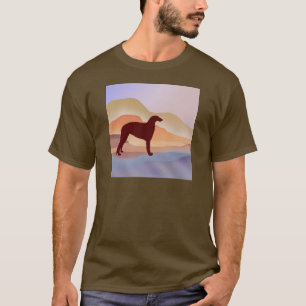 山の蜃気楼のボルゾイ Tシャツ