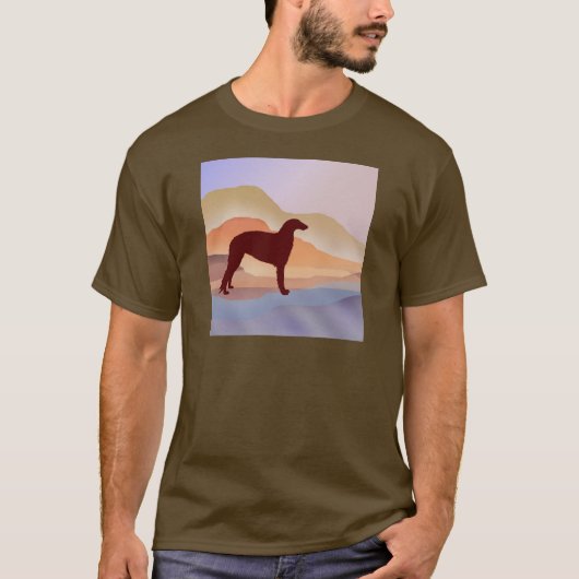 山の蜃気楼のボルゾイ Tシャツ (正面)
