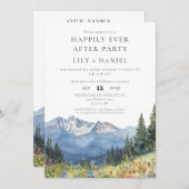 山の誓いの後素朴ずっと楽し結婚く 招待状 (正面/裏面)