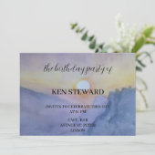 山の誕生日パーティーに夕日 招待状 (スタンド正面)