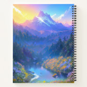 山の谷に入り込んだサンセット ノートブック (裏面)