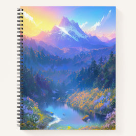 山の谷に入り込んだサンセット ノートブック