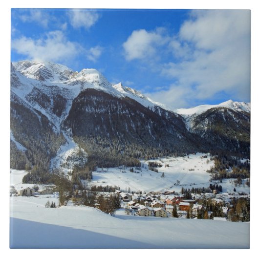山の谷のスイス村 タイル (正面)