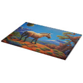 山の谷を見下ろす可愛い野生のロバ カッティングボード (角)