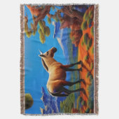 山の谷を見下ろす可愛い野生のロバ スローブランケット (正面縦)