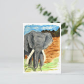 山の象水色 ポストカード (スタンド正面)