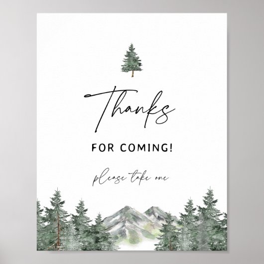 山の赤ちゃんシャワーありがとうご来ざいま ポスター (正面)