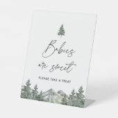 山の赤ちゃんシャワーベビーは甘いトリート 台座サイン (正面)