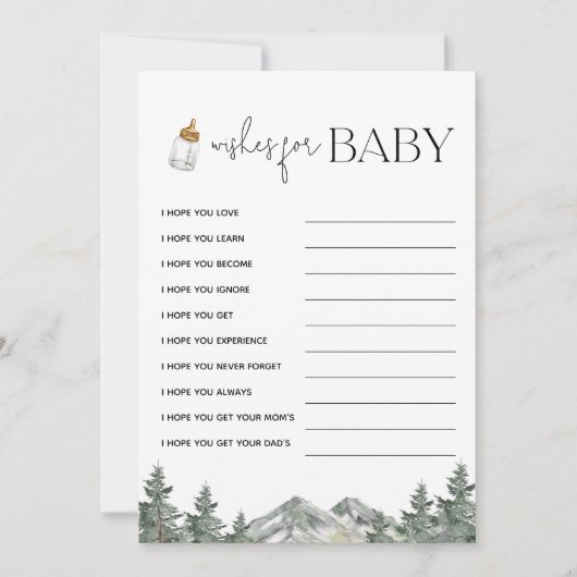 山の赤ちゃんシャワーベビーカード 招待状 (正面)