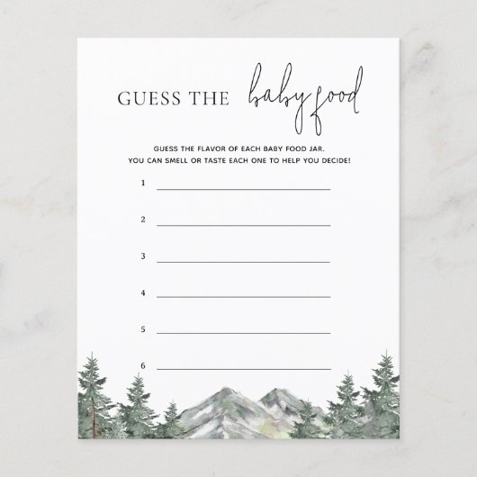 山の赤ちゃんシャワー推測ベビー食品ゲーム (正面)