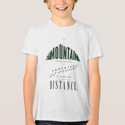 山の足音 距離の引用 トライブレンドTシャツ (正面)