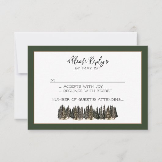 山の返信カード 出欠カード (正面)