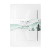 山の郷土 水彩画の緑のウェディング 招待状ベリーバンド (正面例)