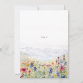 山の野の花の草原の結婚式の報告 招待状 (裏面)