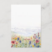 山の野の花の草原の花ウェディング詳細 エンクロージャーカード (裏面)