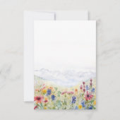 山の野の花の草原の花嫁の食事 出欠カード (裏面)