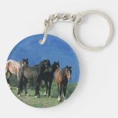 山の野生のムスタングの馬 キーホルダー (裏面)