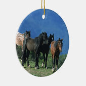 山の野生のムスタングの馬 セラミックオーナメント (右)
