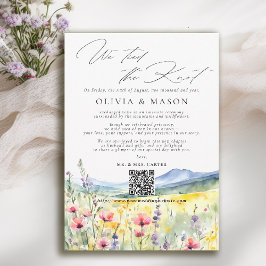 山の野生の花々に囲まれた秘密の結婚式のお知らせ 招待状