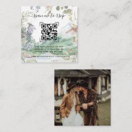 山の野生の花の結婚式ウェブサイト | QRコード エンクロージャーカード