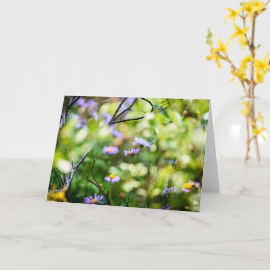 山の野生の花 カード (黄色い花)