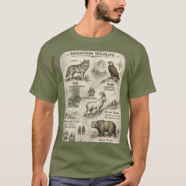 山の野生生物Tシャツ Tシャツ