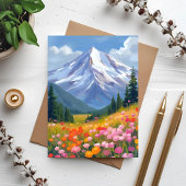 山の野花 水彩風景画 自然 ポストカード
