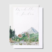 山の開花 | ベラムエレガントオーバーレイ ベラム紙招待状 (オフセット)