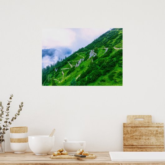 山の険しい道 ポスター (キッチン)