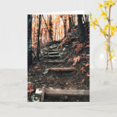 山の階段 カード (黄色い花)