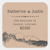 山の隠れ家 ⎢返信先住所シール スクエアシール (正面)