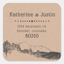 山の隠れ家 ⎢返信先住所シール スクエアシール