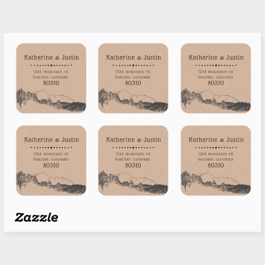 山の隠れ家 ⎢返信先住所シール スクエアシール (シート)