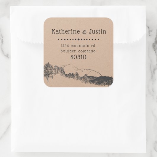 山の隠れ家 ⎢返信先住所シール スクエアシール (バッグ)
