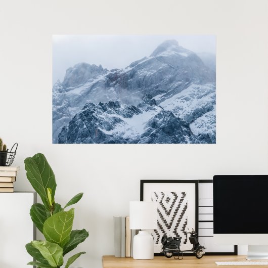 山の雪と霧 ポスター (ホームオフィス)