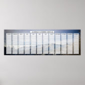 山の雪のパノラマ巨大な誕生日カレンダー ポスター (正面)