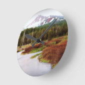 山の雪の南西凍っていられていた冬の秋 ラウンド壁時計 (傾斜)