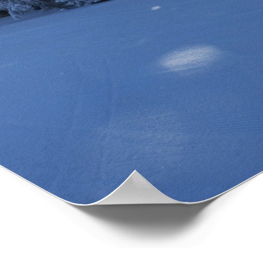 山の雪の多い森 ポスター (角)