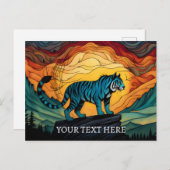 山の青い虎 ポストカード (正面/裏面)