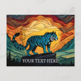 山の青い虎 ポストカード